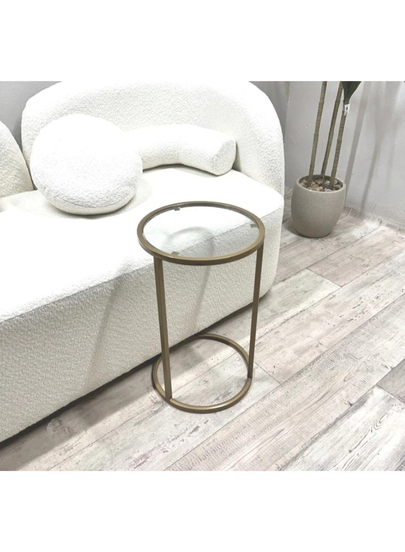 طاولة خدمة جانبية مودرن سطح زجاجي فخم.